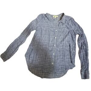 CLOTH & STONE Women’s Blue Striped Button Down Collared Blouse Size Small